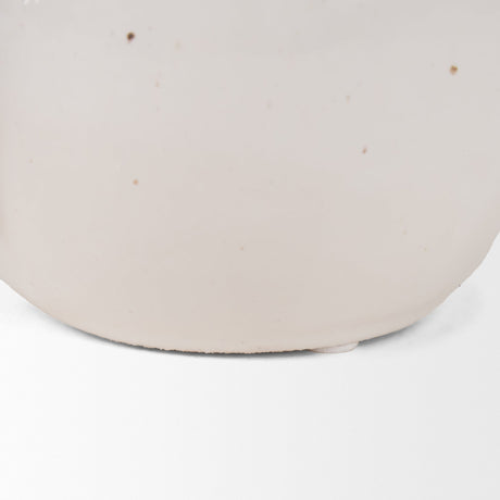 Urvi Short Off White Speckled Asymmetrical Ceramic Vase by Mercana at Eve Furniture
