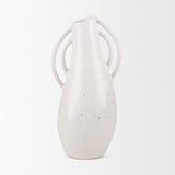 Urvi Tall Off White Speckled Asymmetrical Ceramic Vase by Mercana at Eve Furniture