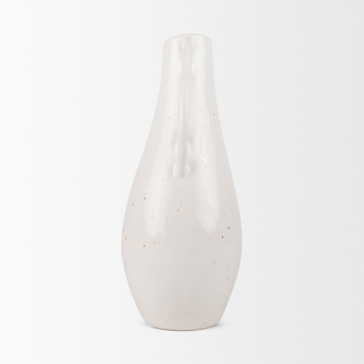 Urvi Tall Off White Speckled Asymmetrical Ceramic Vase by Mercana at Eve Furniture