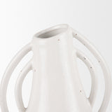 Urvi Tall Off White Speckled Asymmetrical Ceramic Vase by Mercana at Eve Furniture