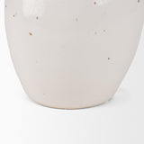 Urvi Tall Off White Speckled Asymmetrical Ceramic Vase by Mercana at Eve Furniture