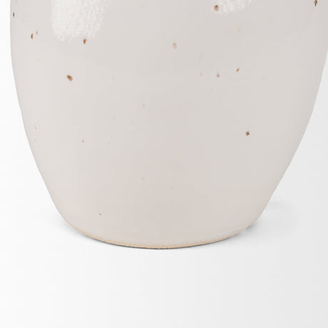 Urvi Tall Off White Speckled Asymmetrical Ceramic Vase by Mercana at Eve Furniture