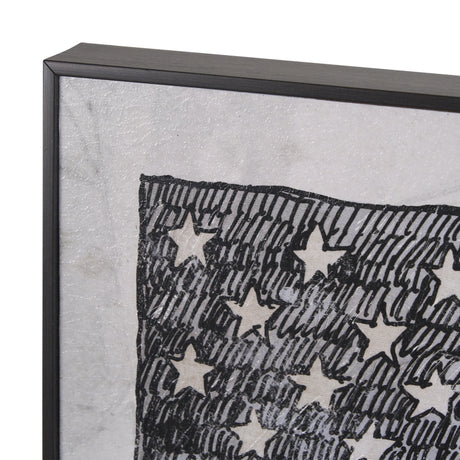 USA Flag by Mercana Studio a Hand Embellished Framed Art Print by Mercana at Eve Furniture