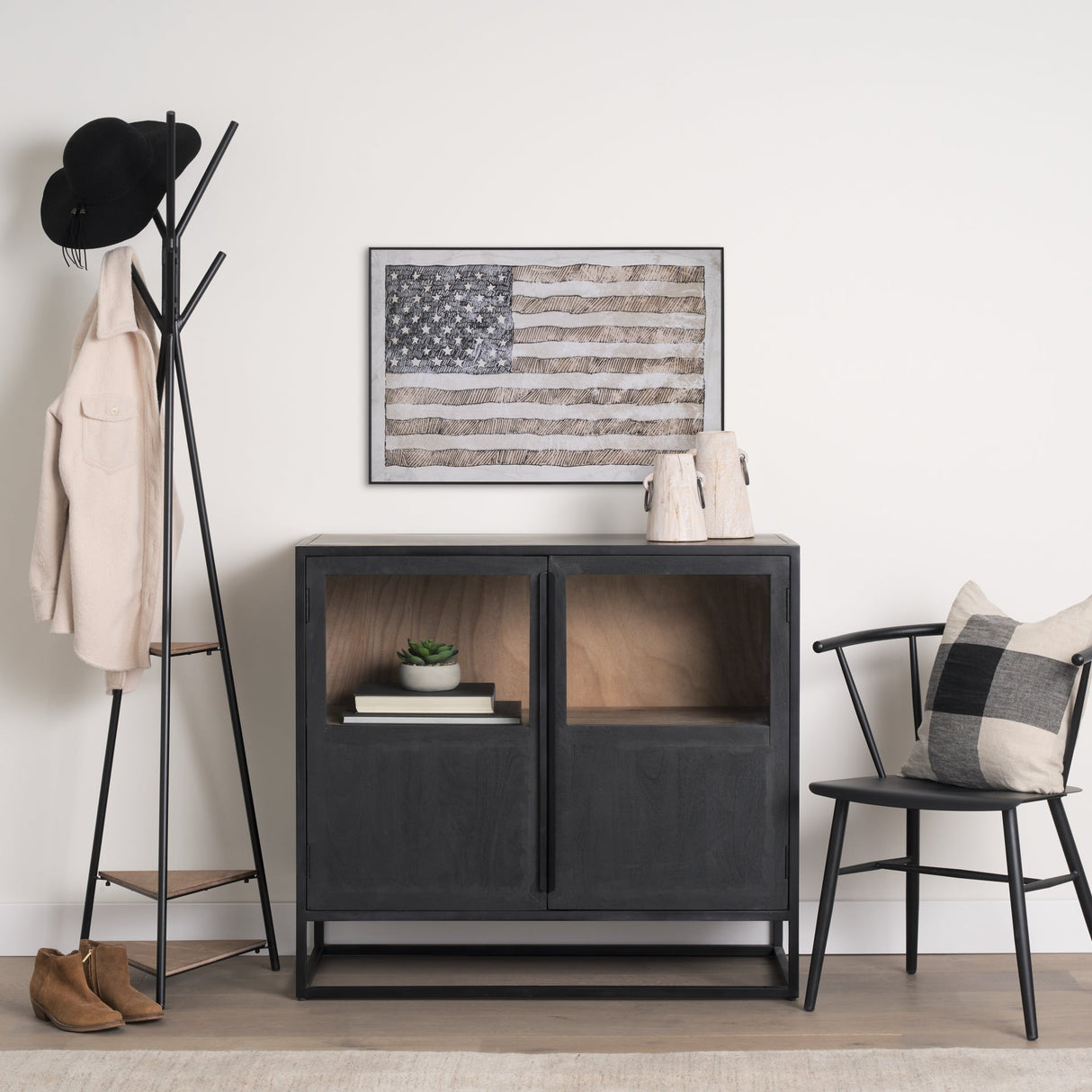 USA Flag by Mercana Studio a Hand Embellished Framed Art Print by Mercana at Eve Furniture
