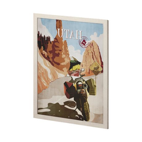 Utah Go USA (L) by Mercana Studio a Hand Embellished Decograph Framed Art Print by Mercana at Eve Furniture