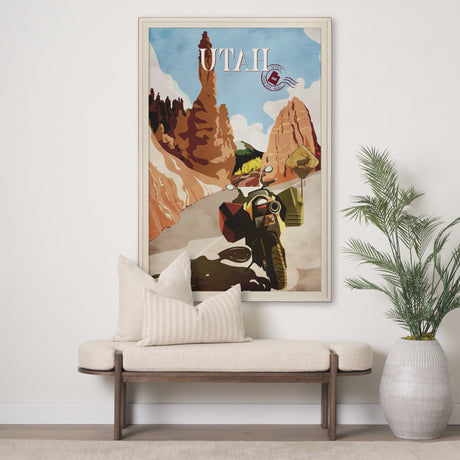 Utah Go USA (XL) by Mercana Studio a Hand Embellished Decograph Framed Art Print under Glass by Mercana at Eve Furniture