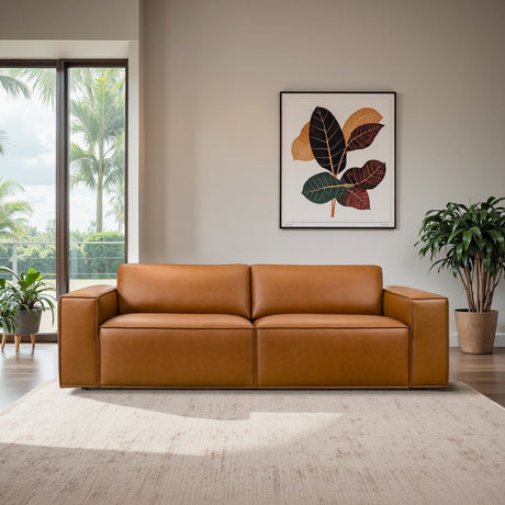 Uvalde Mid-Century Modern Vegan Leather Luxurious Sofa by Ashcroft Furniture at Eve Furniture