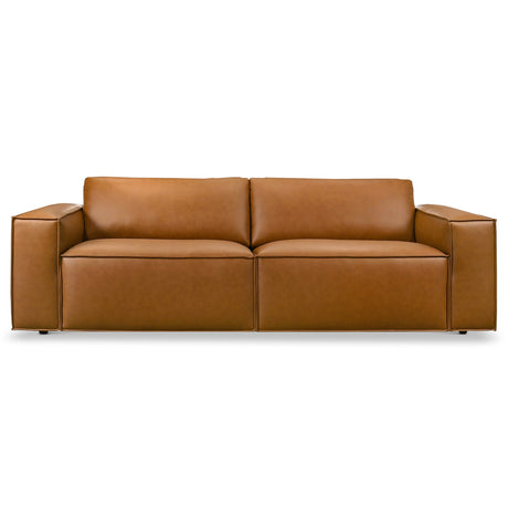 Uvalde Mid-Century Modern Vegan Leather Luxurious Sofa by Ashcroft Imports at Eve Furniture