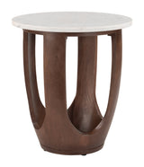 Vaan White & Walnut Side Table by Zuomod at Eve Furniture