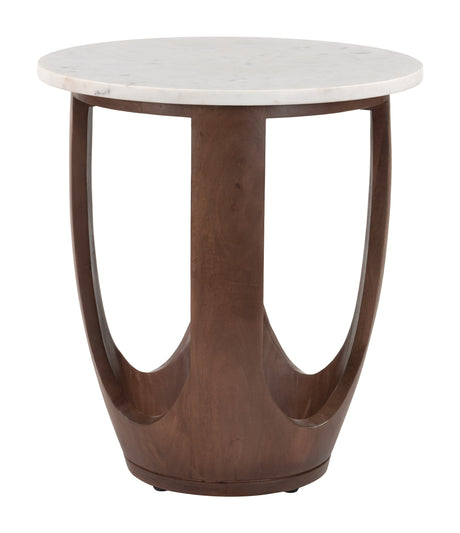 Vaan White & Walnut Side Table by Zuomod at Eve Furniture