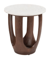 Vaan White & Walnut Side Table by Zuomod at Eve Furniture
