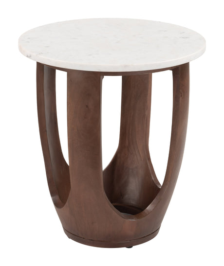 Vaan White & Walnut Side Table by Zuomod at Eve Furniture