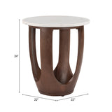 Vaan White & Walnut Side Table by Zuomod at Eve Furniture