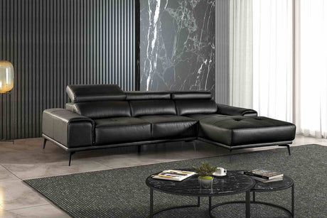 Vadso Black Sectional with Right Chaise by Furniture of America at Eve Furniture