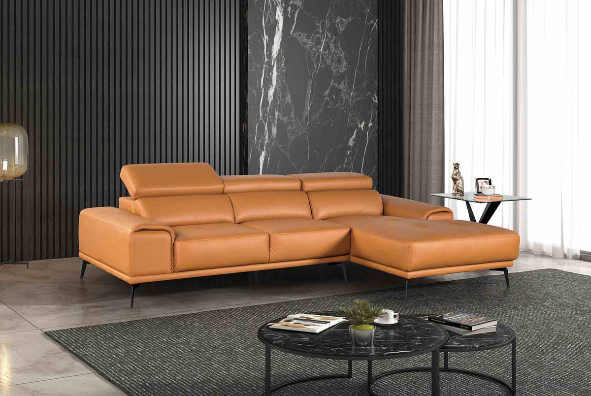 Vadso Tangerine Sectional with Right Chaise by Furniture of America at Eve Furniture