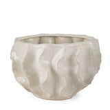Vahn Sculptural Cream Glazed Decorative Ceramic Bowl by Mercana at Eve Furniture