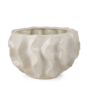 Vahn Sculptural Cream Glazed Decorative Ceramic Bowl by Mercana at Eve Furniture