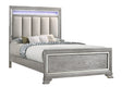 Vail Gray King LED Upholstered Panel Bed by Crown Mark at Eve Furniture