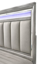 Vail Gray LED Upholstered Panel Bedroom Set by Crown Mark at Eve Furniture