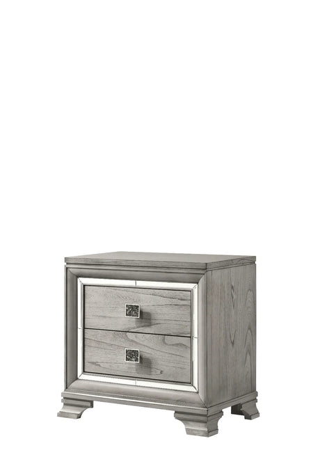 Vail Gray LED Upholstered Panel Bedroom Set by Crown Mark at Eve Furniture