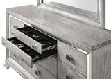 Vail Gray LED Upholstered Panel Bedroom Set by Crown Mark at Eve Furniture