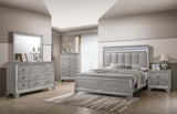 Vail Gray LED Upholstered Panel Bedroom Set by Crown Mark at Eve Furniture