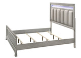 Vail Gray LED Upholstered Panel Bedroom Set by Crown Mark at Eve Furniture