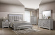 Vail Gray LED Upholstered Panel Bedroom Set by Crown Mark at Eve Furniture