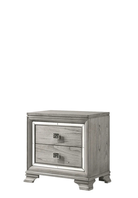 Vail Gray Nightstand by Crown Mark at Eve Furniture