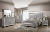 Vail Gray Queen LED Upholstered Panel Bed by Crown Mark at Eve Furniture