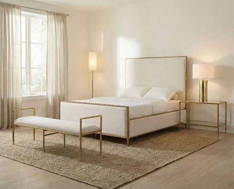 Valda Matte Gold Queen Bed by Furniture of America at Eve Furniture