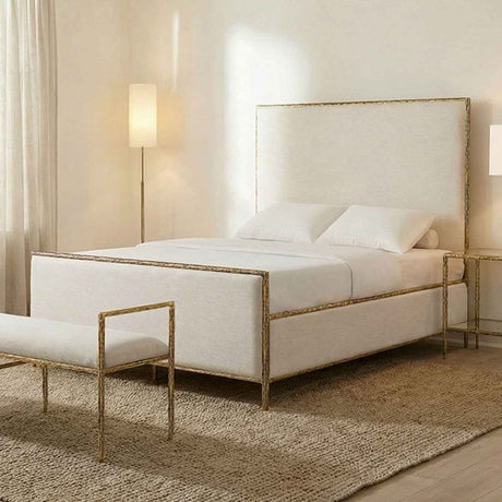 Valda Matte Gold Queen Bed by Furniture of America at Eve Furniture