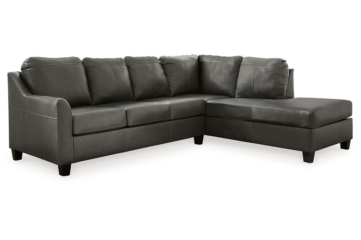 Valderno 2-Piece RAF Sectional With Chaise In Fog by Ashley at Eve Furniture