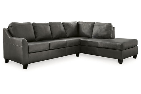 Valderno 2-Piece RAF Sectional With Chaise In Fog by Ashley at Eve Furniture