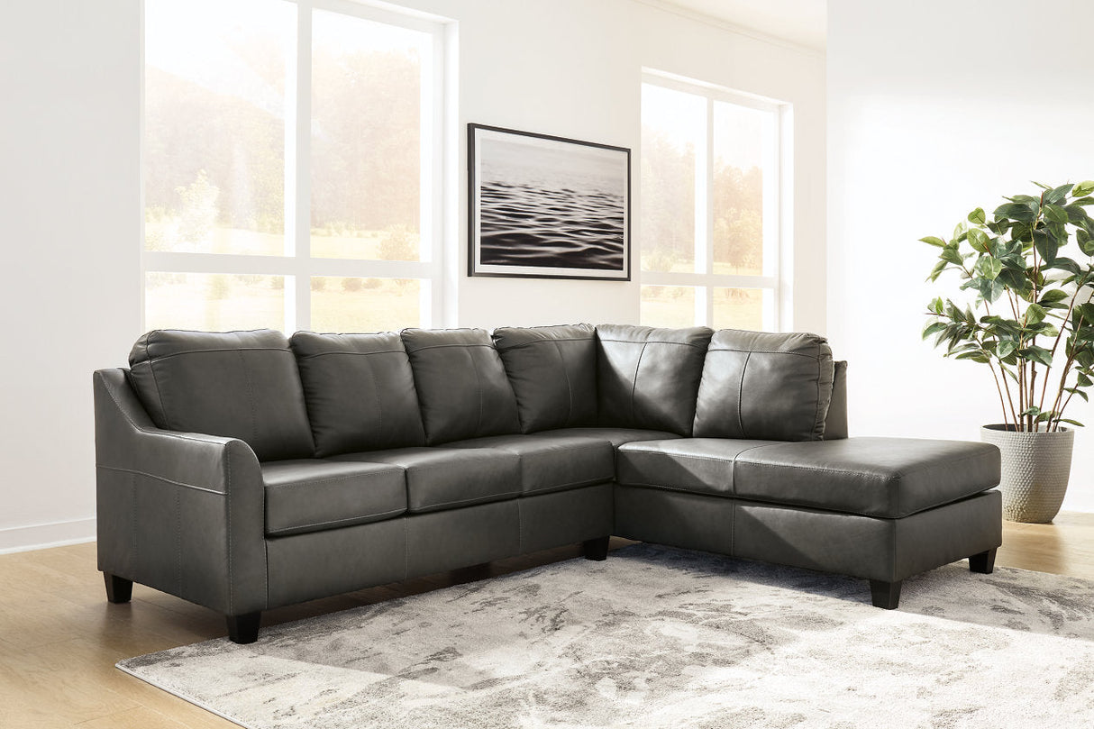 Valderno 2-Piece RAF Sectional With Chaise In Fog by Ashley at Eve Furniture