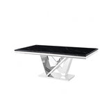 Valdevers Black/Chrome Dining Table by Furniture of America at Eve Furniture