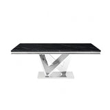 Valdevers Black/Chrome Dining Table by Furniture of America at Eve Furniture