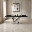 Valdevers Black/Chrome Dining Table by Furniture of America at Eve Furniture