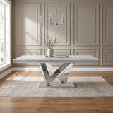 Valdevers Chrome Dining Table by Furniture of America at Eve Furniture