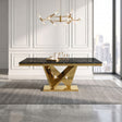 Valdevers Gold/Black Dining Table by Furniture of America at Eve Furniture