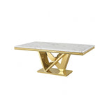 Valdevers Gold/White Dining Table by Furniture of America at Eve Furniture
