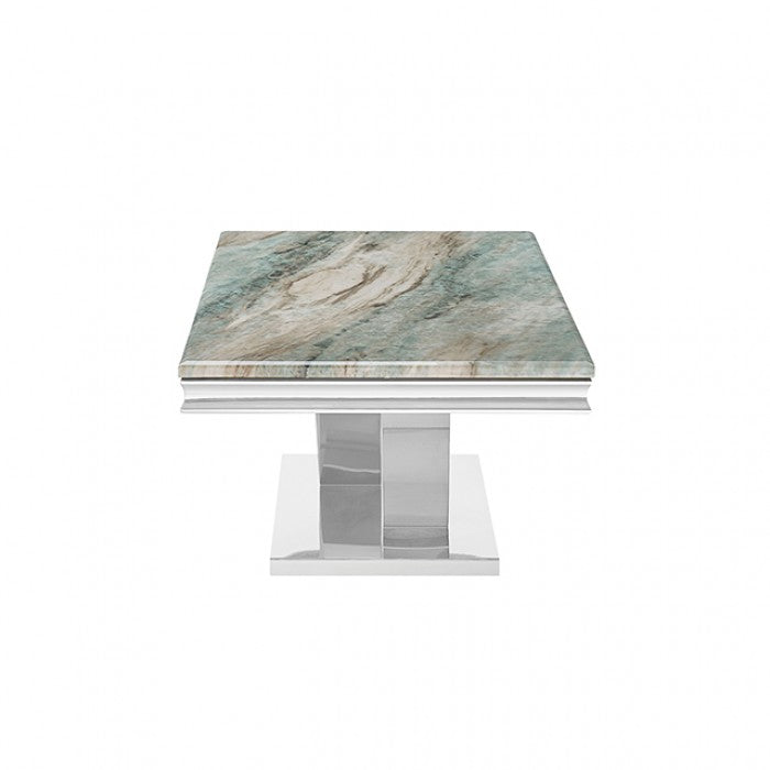 Valdevers Green/Chrome Dining Table by Furniture of America at Eve Furniture