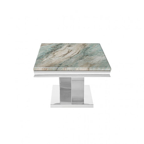 Valdevers Green/Chrome Dining Table by Furniture of America at Eve Furniture