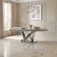 Valdevers Green/Chrome Dining Table by Furniture of America at Eve Furniture
