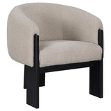 Valdez Beige Boucle Upholstered Barrel Back Accent Chair by Coaster at Eve Furniture