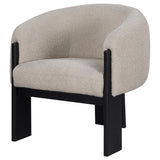 Valdez Beige Boucle Upholstered Barrel Back Accent Chair by Coaster at Eve Furniture