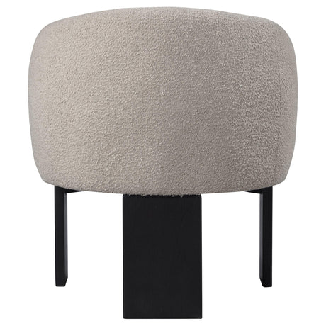 Valdez Beige Boucle Upholstered Barrel Back Accent Chair by Coaster at Eve Furniture