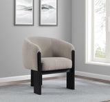 Valdez Beige Boucle Upholstered Barrel Back Accent Chair