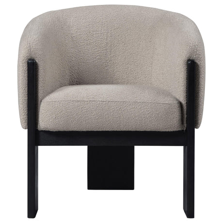 Valdez Beige Boucle Upholstered Barrel Back Accent Chair