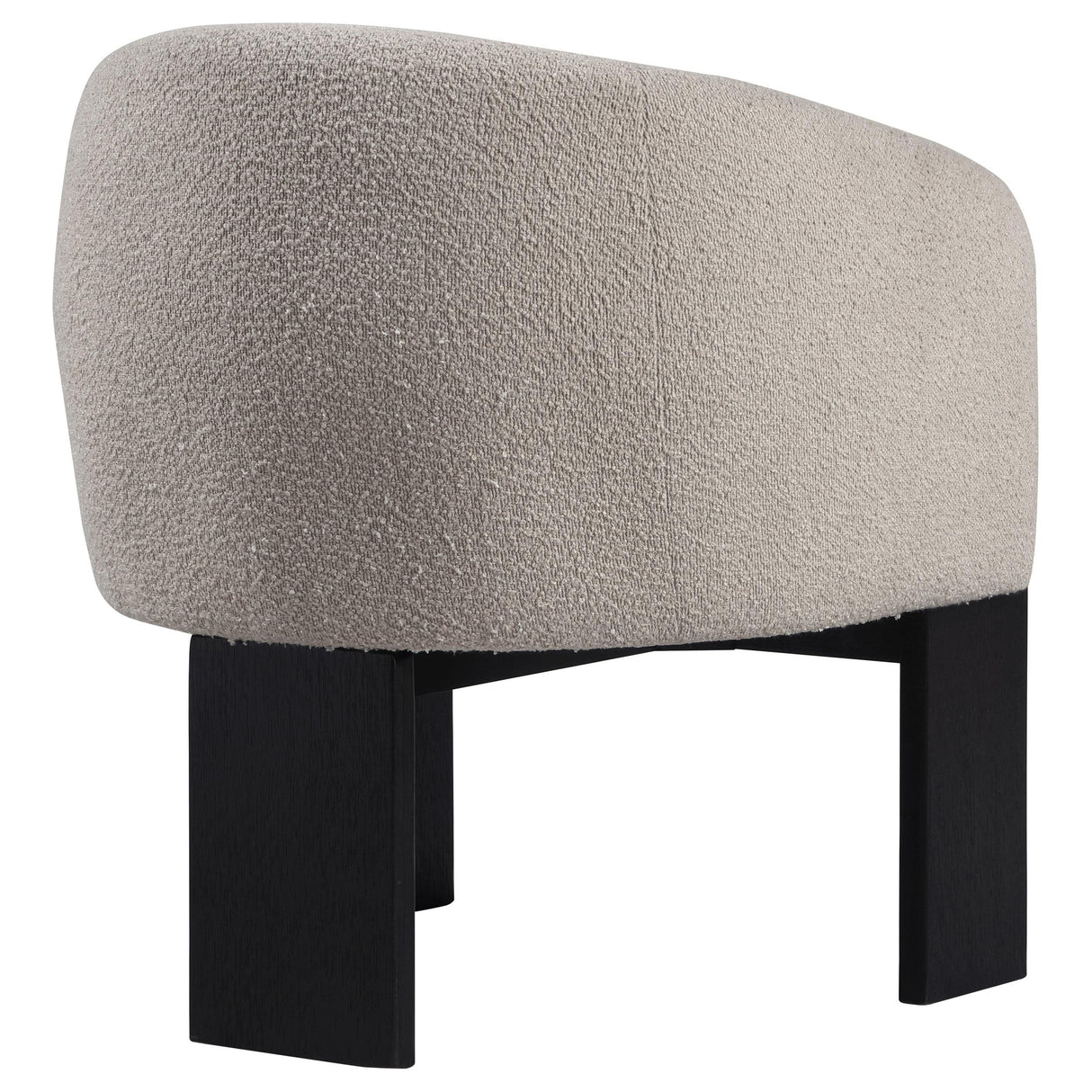 Valdez Beige Boucle Upholstered Barrel Back Accent Chair